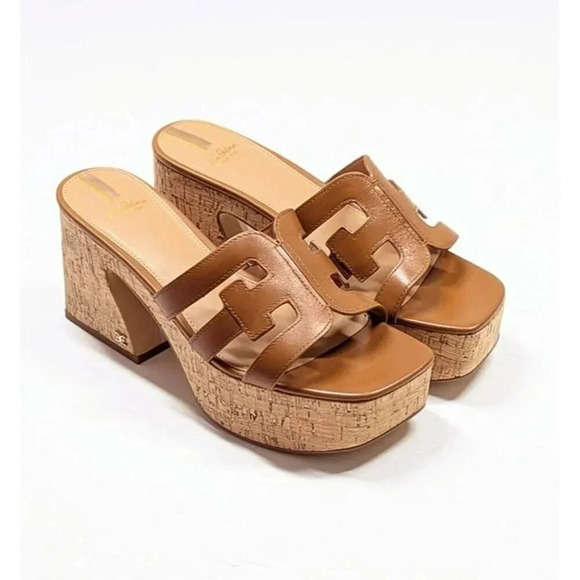 Sam Edelman Women's Dev Leather Cork Platform Sandals Size 9 (MSRP $150) - Picture 3 of 11